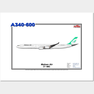 Airbus A340-600 - Mahan Air (Art Print) Posters and Art